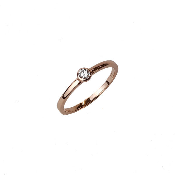 ROSE GOLD SINGLE CZ RING