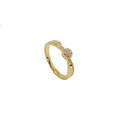YELLOW GOLD CZ CLUSTER RING