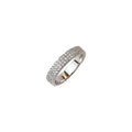 STERLING SILVER WIDE CZ PAVE BAND RING