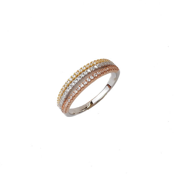 THREE TONE CZ RING