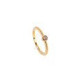 YELLOW GOLD SMALL CZ RING WITH DOTS