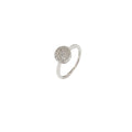 STERLING SILVER PAVED CRYSTAL DISC RING