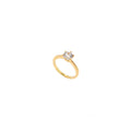YELLOW GOLD SOLITAIRE CUBIC ZIRCONIA RING