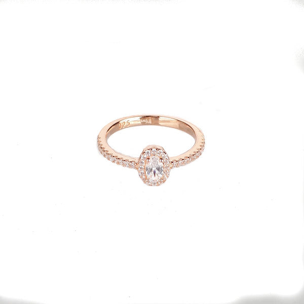 ROSE GOLD OVAL CUBIC ZIRCONIA RING