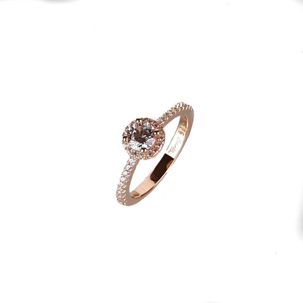 ROSE GOLD SMALL HALO CRYSTAL RING