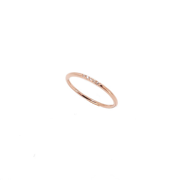 ROSE GOLD FINE BAND RING WITH CZS