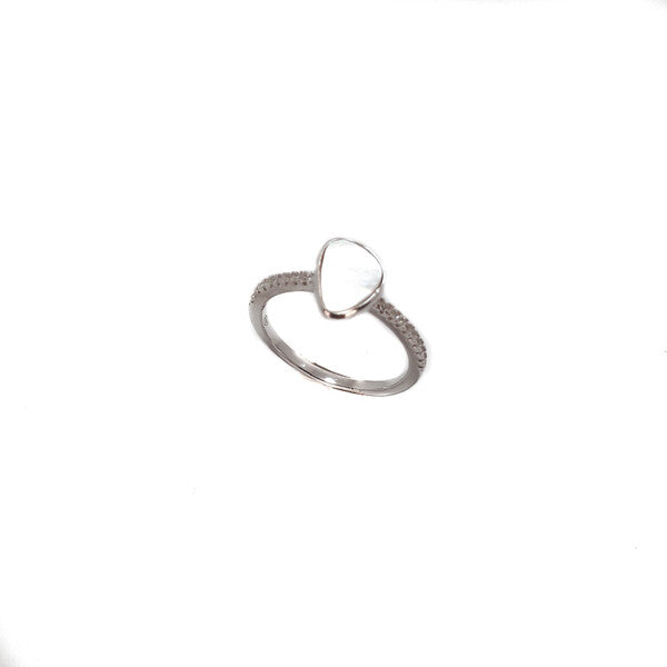 STERLING SILVER MOTHER OF PEARL PEBBLE RING