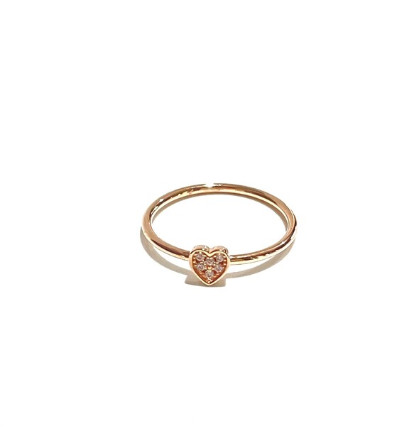 ROSE GOLD PAVE CZ HEART RING
