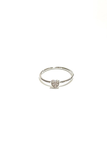 SILVER PAVE CZ HEART RING