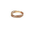 ROSE GOLD TWO BAND CROSS OVER RING