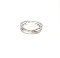 STERLING SILVER TWO BAND CROSS OVER RING