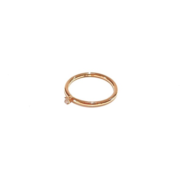 ROSE GOLD FINE BAND RING WITH SMALL CZ