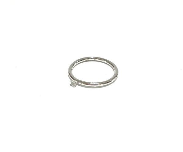 STERLING SILVER FINE BAND RING WITH SMALL CZ