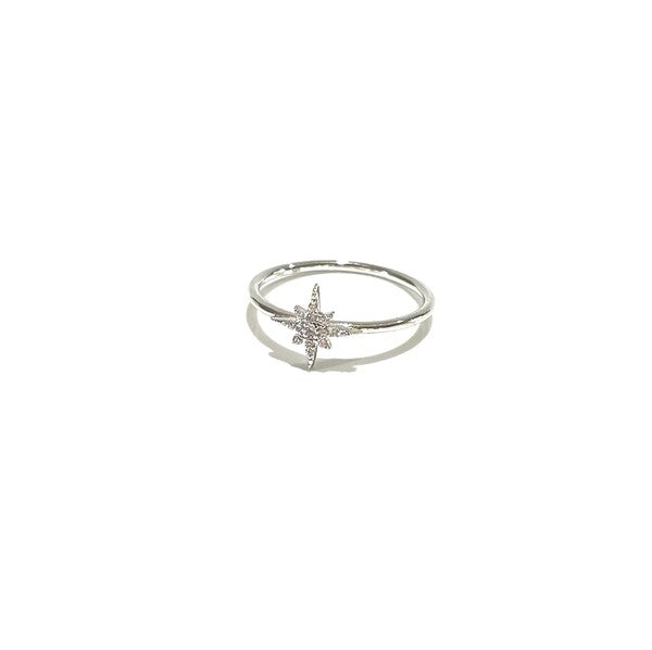 STERLING SILVER FINE CZ STAR RING