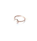 ROSE GOLD FRESH WATER PEARL RING WITH CZ HALO