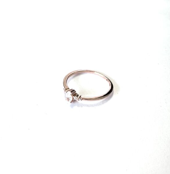 ROSE GOLD DAINTY OVAL CZ RING