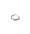 ROSE GOLD OVAL AND 2 HEARTS CZ RING