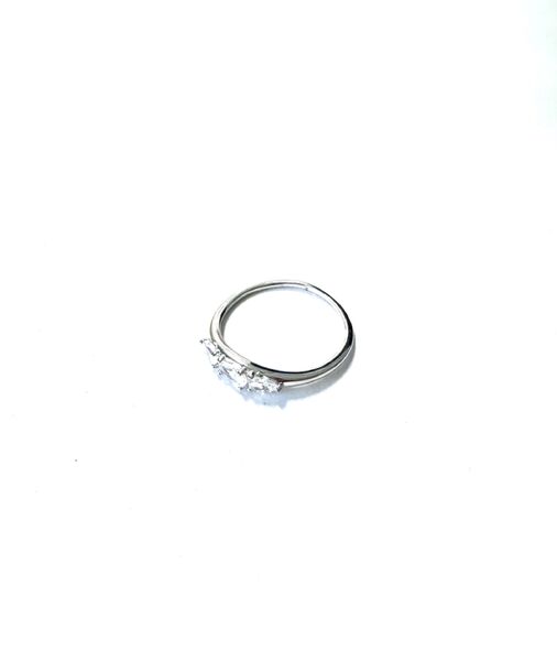 STERLING SILVER OVAL AND 2 HEARTS CZ RING