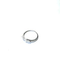 STERLING SILVER OVAL AND 2 HEARTS CZ RING