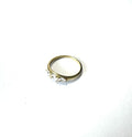 YELLOW GOLD OVAL AND 2 HEARTS CZ RING